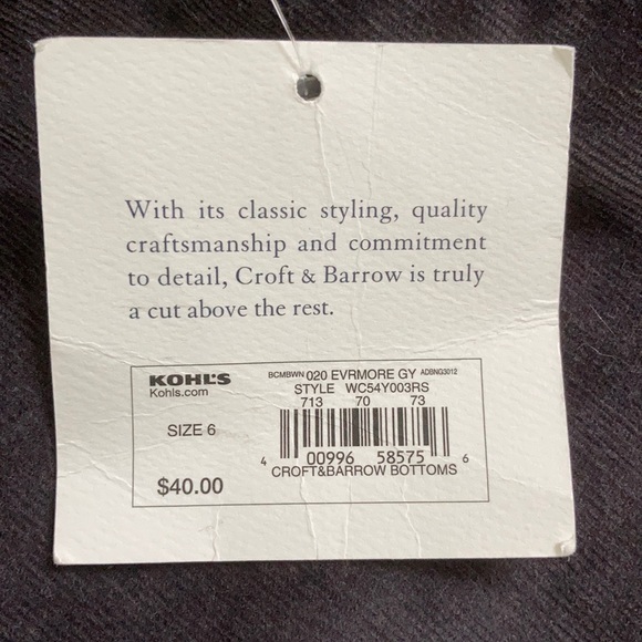 Croft & Barrow grey button skirt (brand new) - Picture 7 of 10